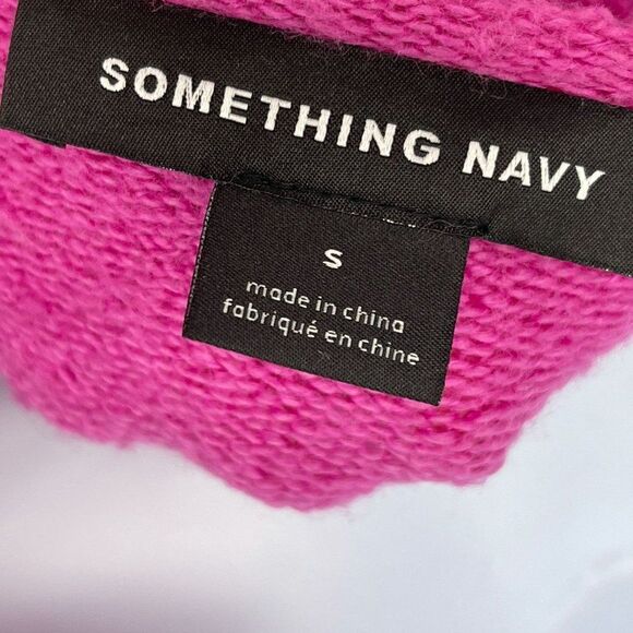 Something Navy Wool V-Neck Long Sleeve Loose Fit Sweater Top Pink Small - Picture 8 of 9
